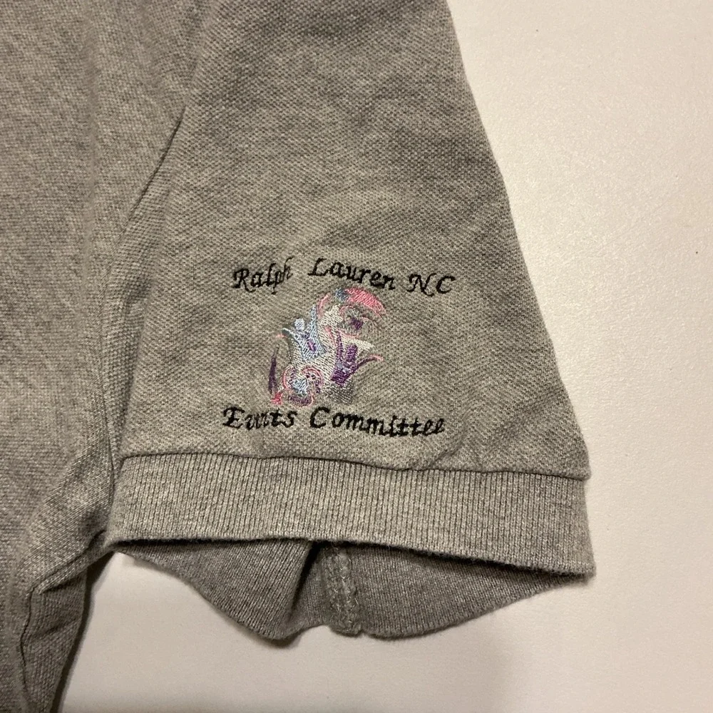 VTG Polo Ralph Lauren Big Pony Polo Shirt Mens XL Gray Short Sleeve Pique Preppy